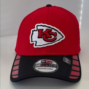New Era Red and Black Kansas City Logo 39THIRTY Stretch Cap- M/L